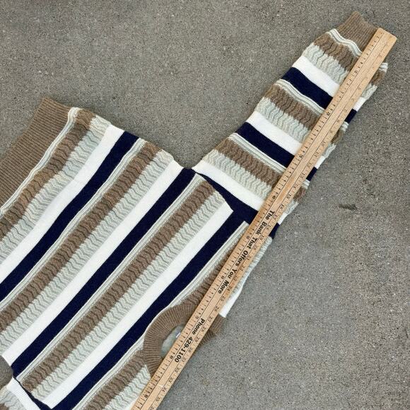 Baltic Born Kira Striped Sweater Navy Sage Tan Beige Soft Chunky NK11144 Size XL - Picture 10 of 10